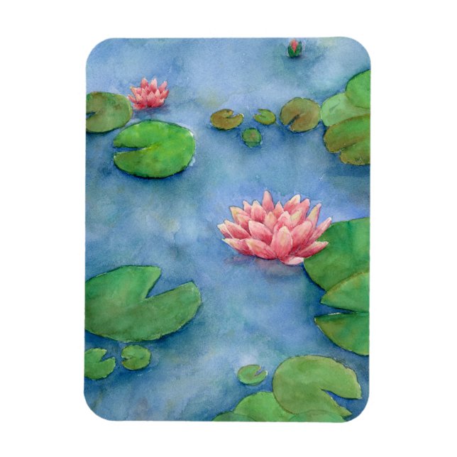 Ímã Lotus flower watercolor (Vertical)