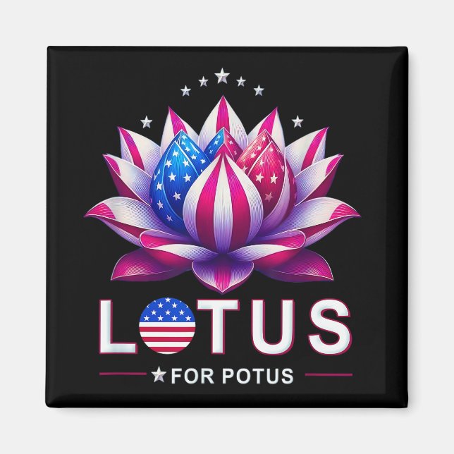 Imã Lotus para Potus Kamala Harris Trendy Lotus Potus (Frente)