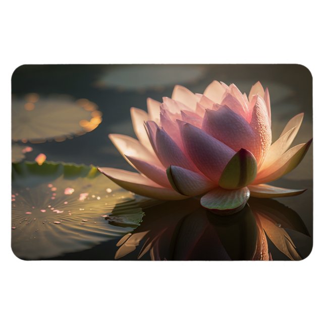 Ímã Lotus Rosa no Magnete de Fotografia da Manhã (Horizontal)