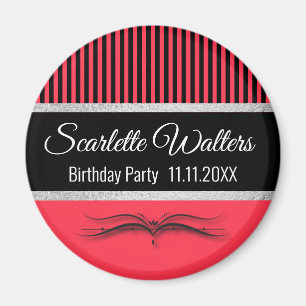 Imã Lotus Scroll & Stripes - Folha de Prata