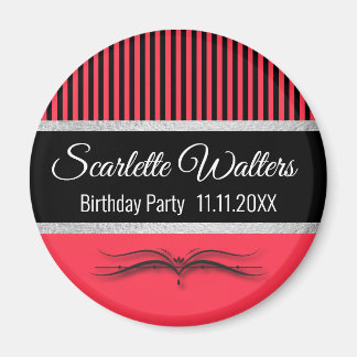 Imã Lotus Scroll & Stripes - Folha de Prata