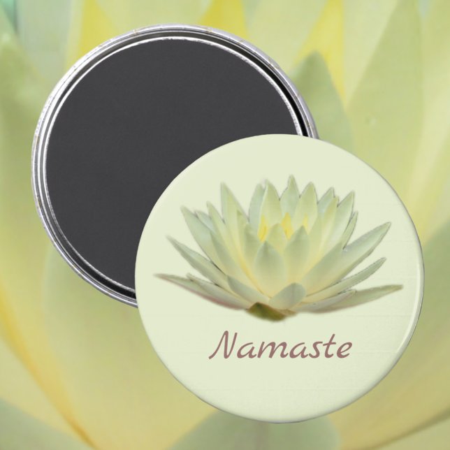 Imã Lotus Waterlily Yellow Floral Namaste (Criador carregado)
