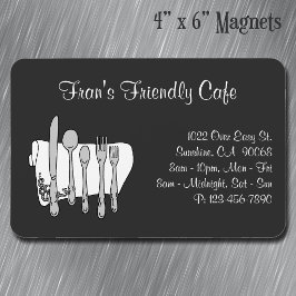 Ímã Louças Restaurante Preto Branco Personalizado 4" x
