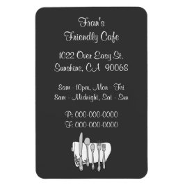 Ímã Louças Restaurante Preto Branco Personalizado 4"x6