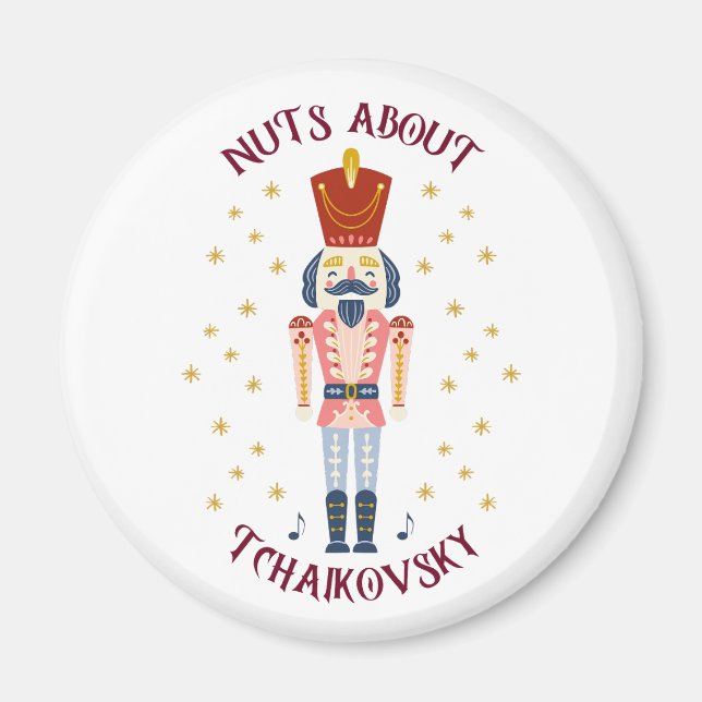 Imã Loucos Sobre Tchaikovsky Nutcracker Music White (Frente)