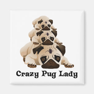 Imã Loucura Pug Lady