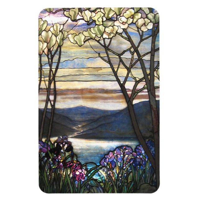 Ímã Louis Comfort Tiffany - Vidro Estreito 4 Magnolias (Vertical)