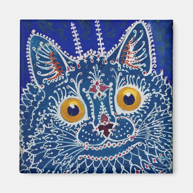 Imã Louis Wain Psychedelic Blue Cat (Frente)