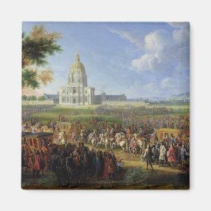 Imã Louis XIV seu séquito que visita Les Invalides
