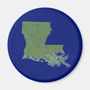 Imã Louisiana Map Magnet