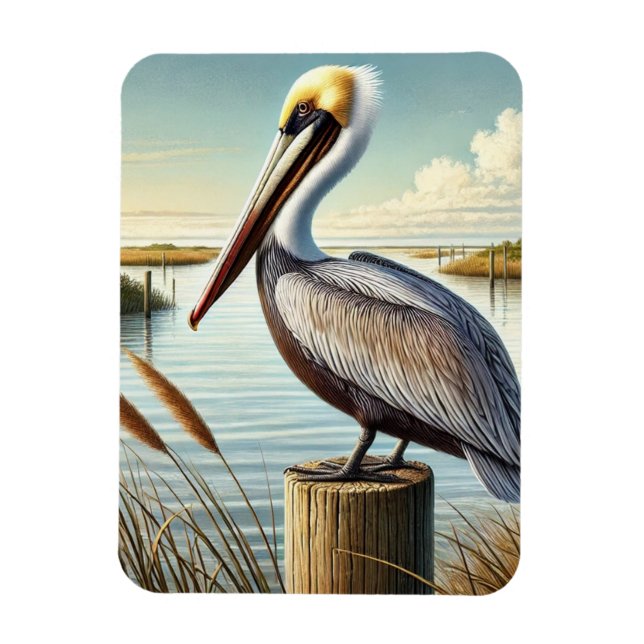 Ímã Louisiana State Bird Brown Pelican (Vertical)