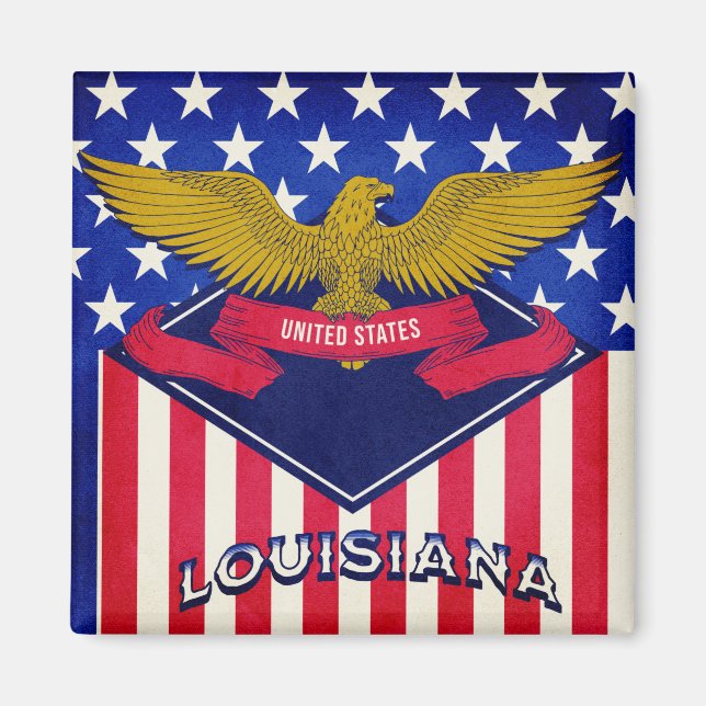 Imã Louisiana USA Flag (Frente)