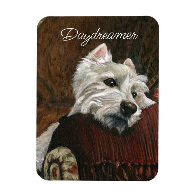 Ímã Lounging Westie em Sofa (Vertical)