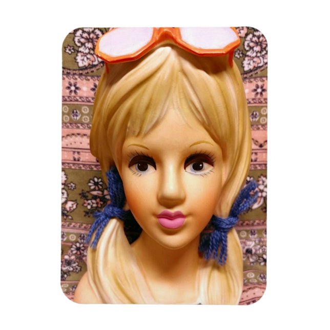 Ímã Loura Teen Lady Head Vase Sunglass (Vertical)