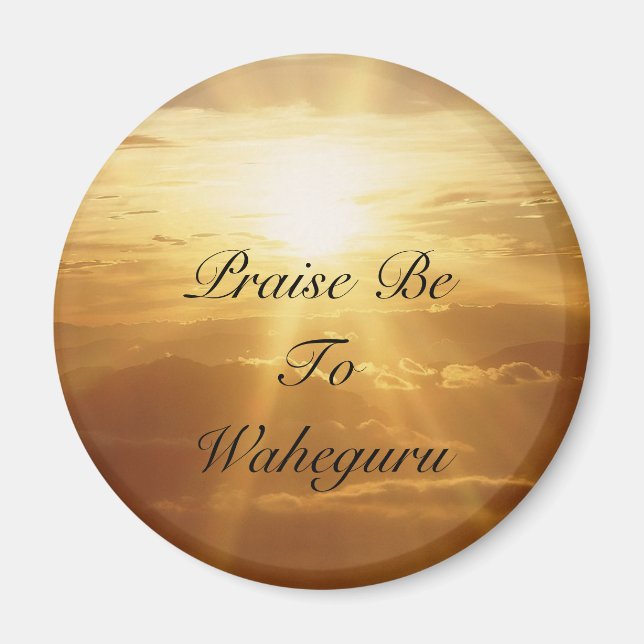 Imã Louvado Seja Para Waheguru Magnet (Frente)