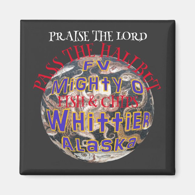 Imã Louvando o Senhor Halibut Fish & Chips FV poderoso (Frente)