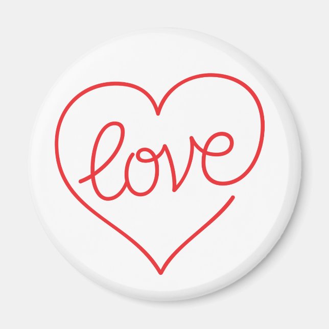 Imã LOVE (03) Magneta redonda standard de 2¼ polegadas (Frente)