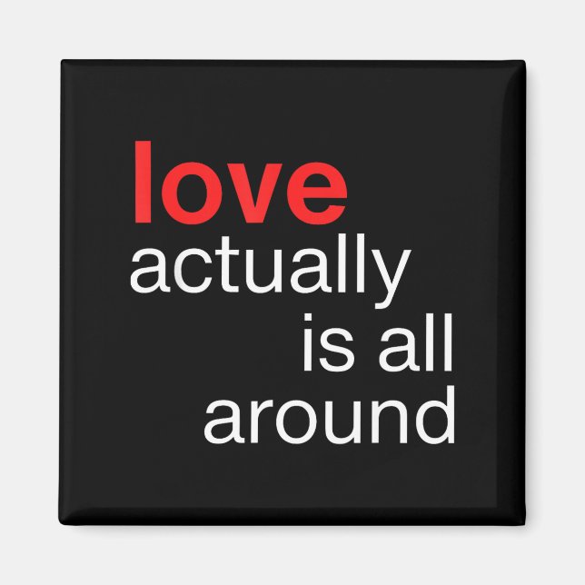 Imã Love Actually Is All Around Funny Quote Family Mat (Frente)