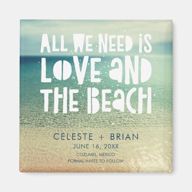 Imã Love and the Beach Wedding Save the Date (Frente)