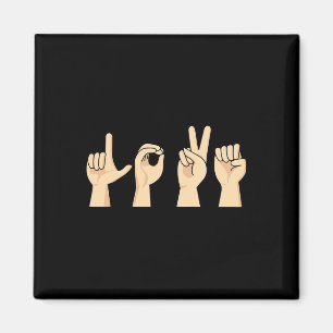 Imã Love ASL Dia de os namorados Cute Sign Language Aw