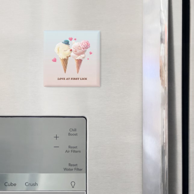 Imã Love at First Lick: Bichon & Cat Ice Cream Art (In Situ (Fridge))