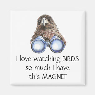 Imã Love Bird Assistindo Hawk Binoculars Diversão Cot