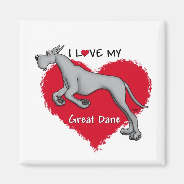 Imã Love Black Great Dane (Frente)