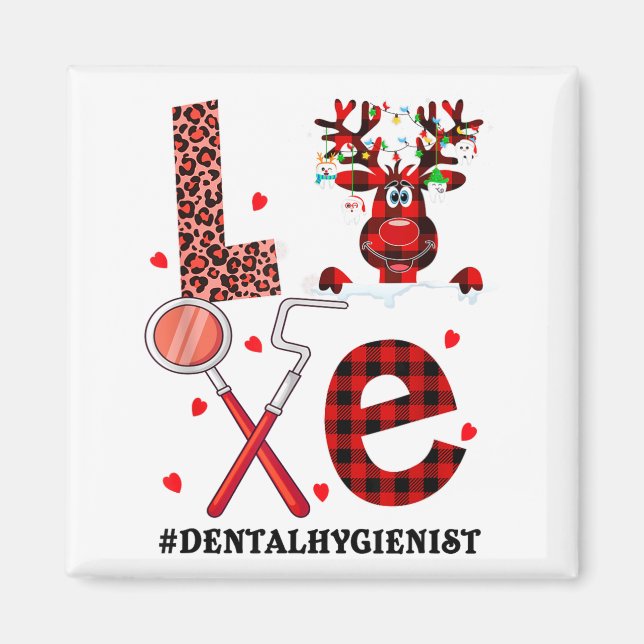 Imã Love Dental Christmas Reindeer Dental Squad Xmas D (Frente)