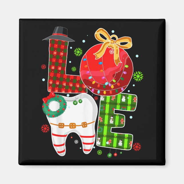 Imã Love Dental Life Bauble Tooth Dentist Fall Christm (Frente)
