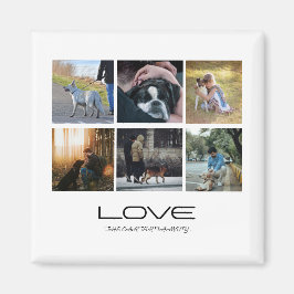 Imã Love Dog Family Portrait Collage Design