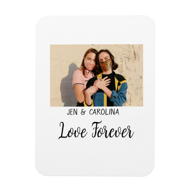 Ímã Love Forever LGbtq casal orgulho adicionar nome de (Vertical)