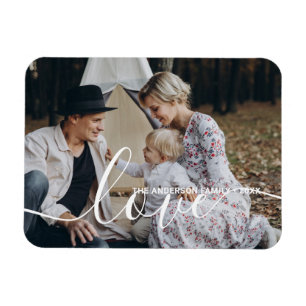 Ímã 'Love' Foto personalizada da família com nome per