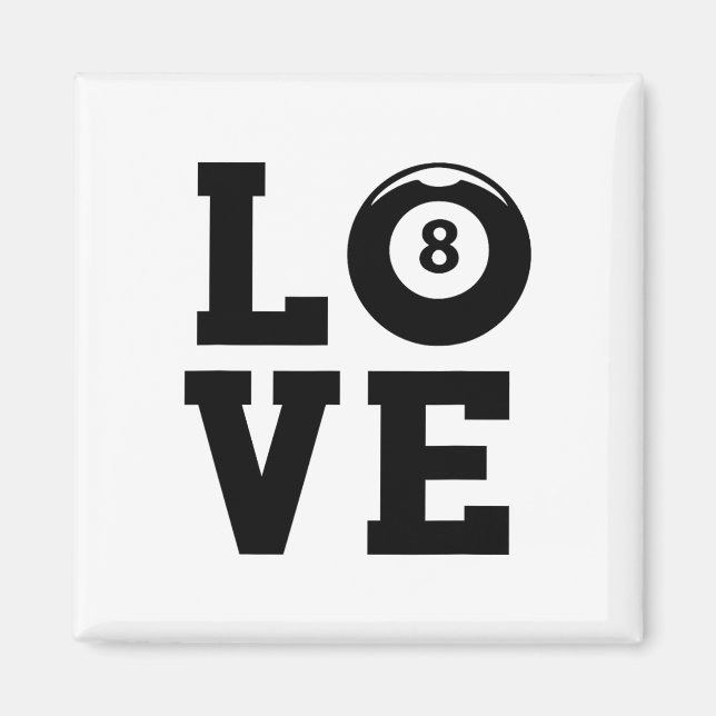 Imã Love Graphic Piscina Billard Snooker Billard Cue 8 (Frente)