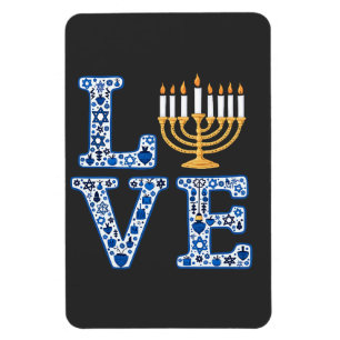 Ímã Love Hanukkah Jewish Holiday Menorah