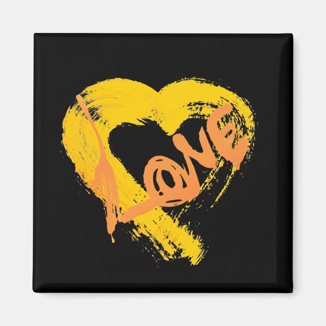 Imã Love Heart Pumpkin Spicted Magnet (Frente)