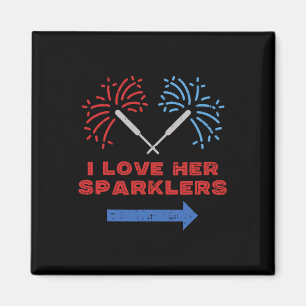 Imã Love Her Sparklers Casal Combinado 4 De Julho Home