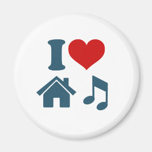 Imã Love House Music White Magnet   Ibiza Dança