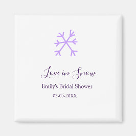 Imã Love in Snow bridal shower purple snowflakes paste