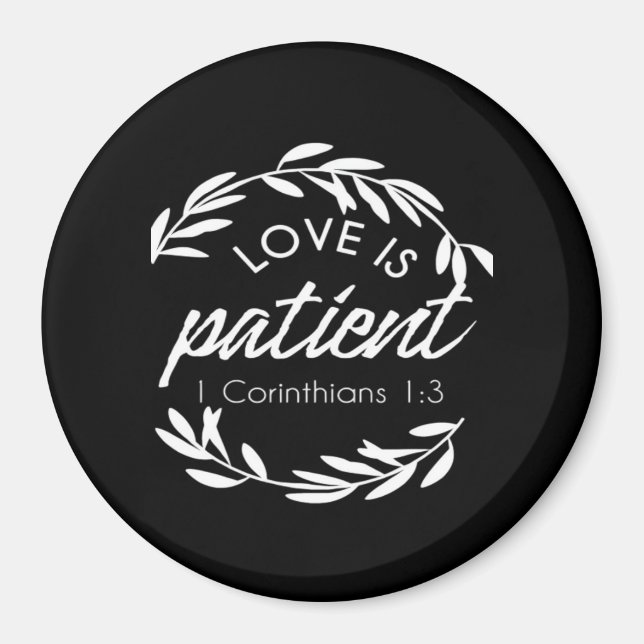 Imã Love Is Patient Corinthians Scripture Minimal Desi (Frente)