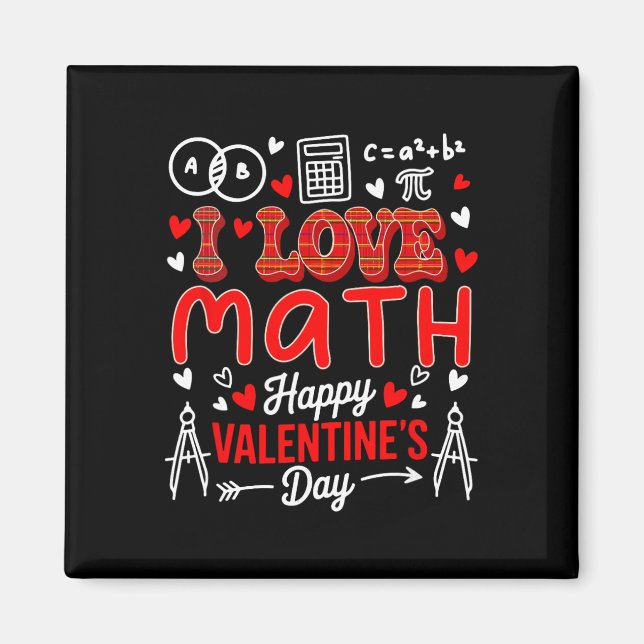 Imã Love Math Happy Valentine's Day Math Teacher Stude (Frente)