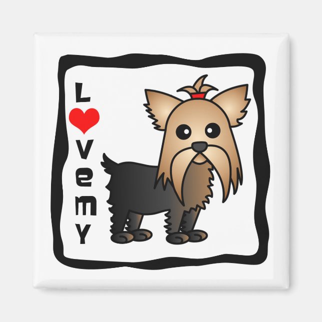 Imã Love My Yorkshire Terrier (Frente)