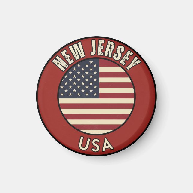 Imã Love New Jersey - Cute NJ State Souvenir (Frente)