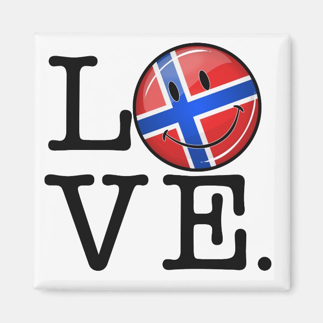 Imã Love Norway Smiling Flag (Frente)