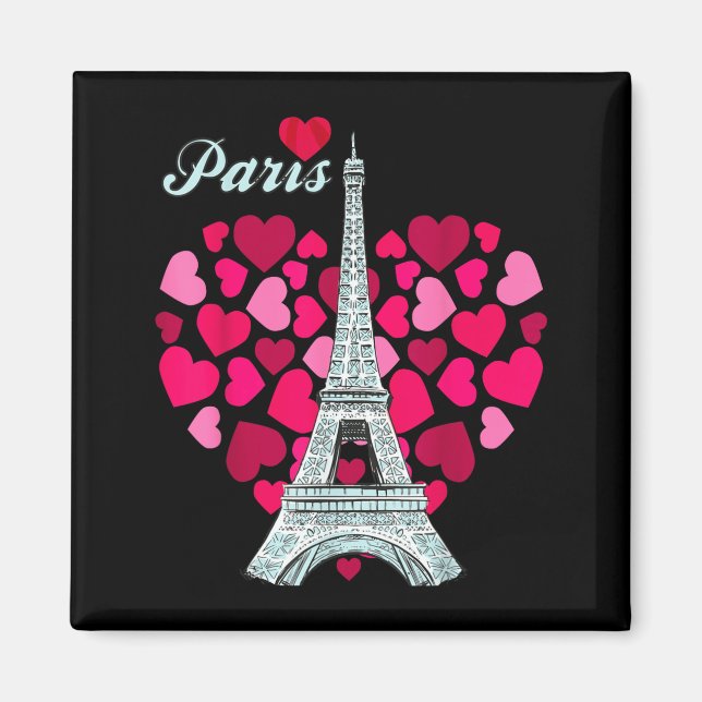 Imã Love Paris Heart Eiffel Tower Souvenir France Fren (Frente)