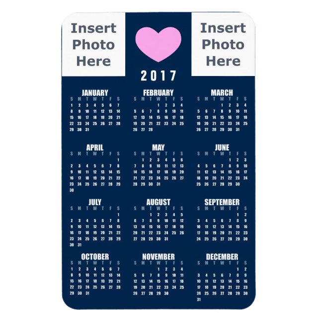 Ímã Love Photo Collage Modelo - Calendar Magnet 2017 (Vertical)