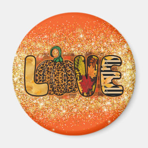 Imã Love Pumpkin Autumn Personalizar Texto e Cor