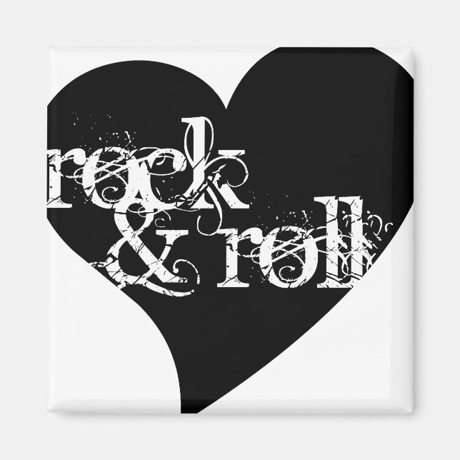 Imã Love Rock & Roll Design (Frente)