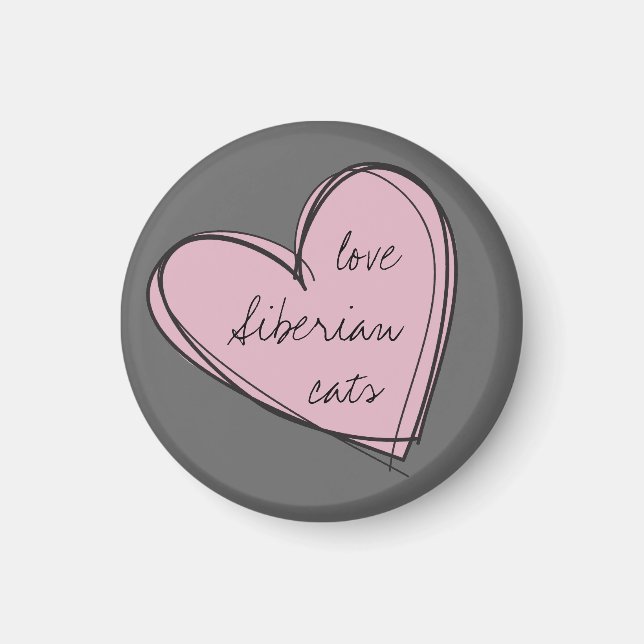 Imã Love Siberians Magnet (Frente)