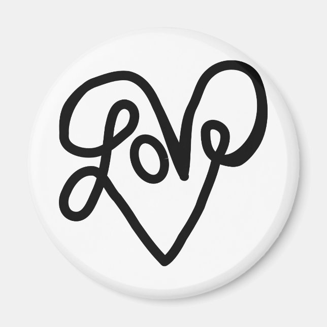 Imã Love Typografia Text Art (Frente)