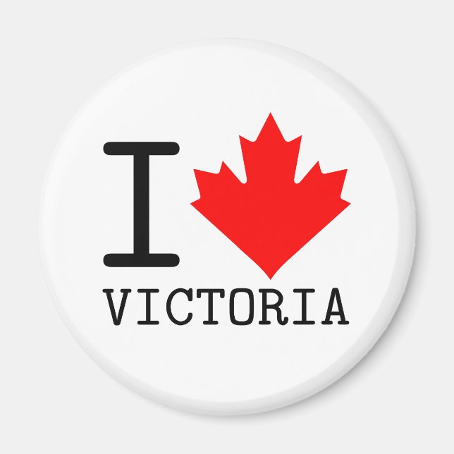 Imã Love Victoria, British Columbia Canada Maple Leaf (Frente)